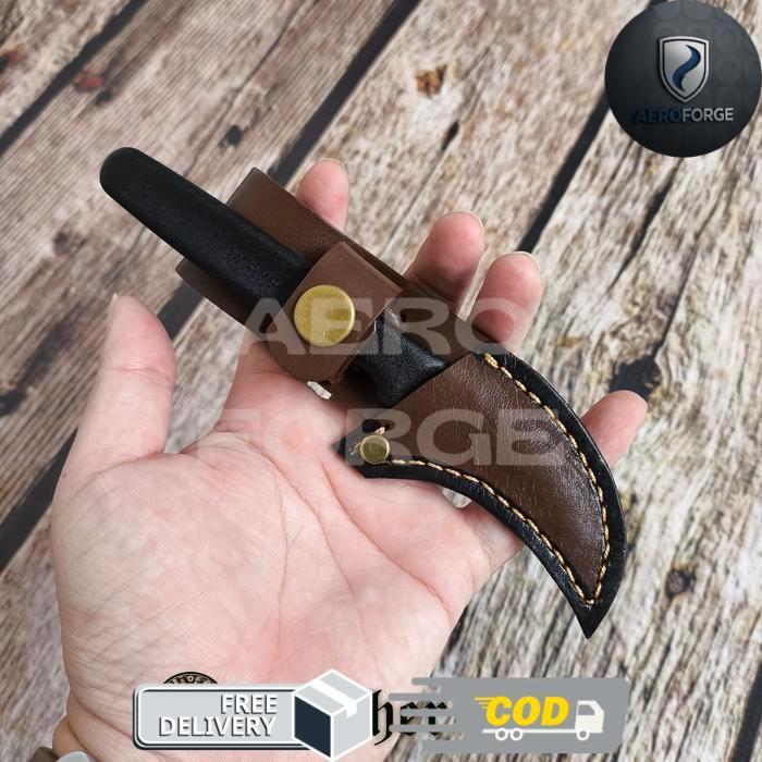 sarung pisau kulit asli neeta original untuk pisau shaping okulasi victorinox 6.7501 - Cokelat