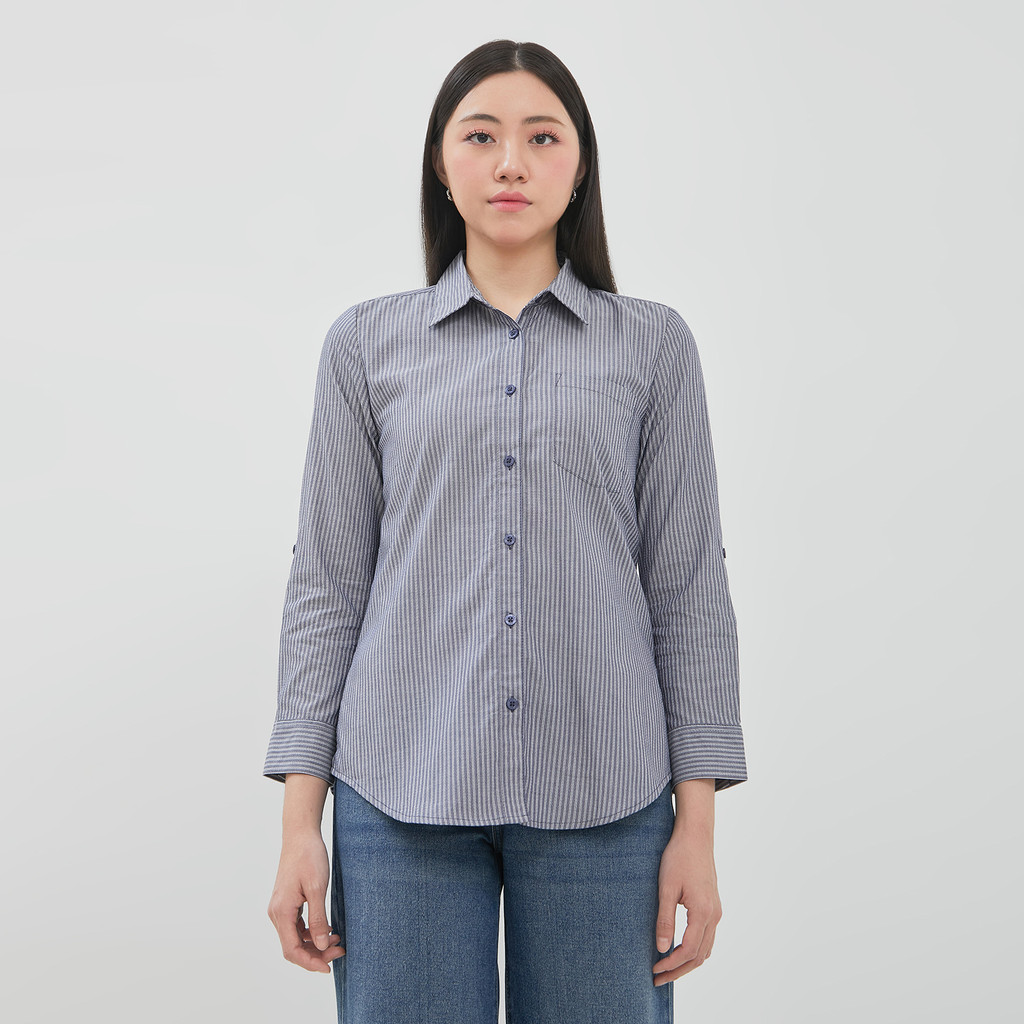 DUST Kemeja Tanari Garis Biru (D.116538)