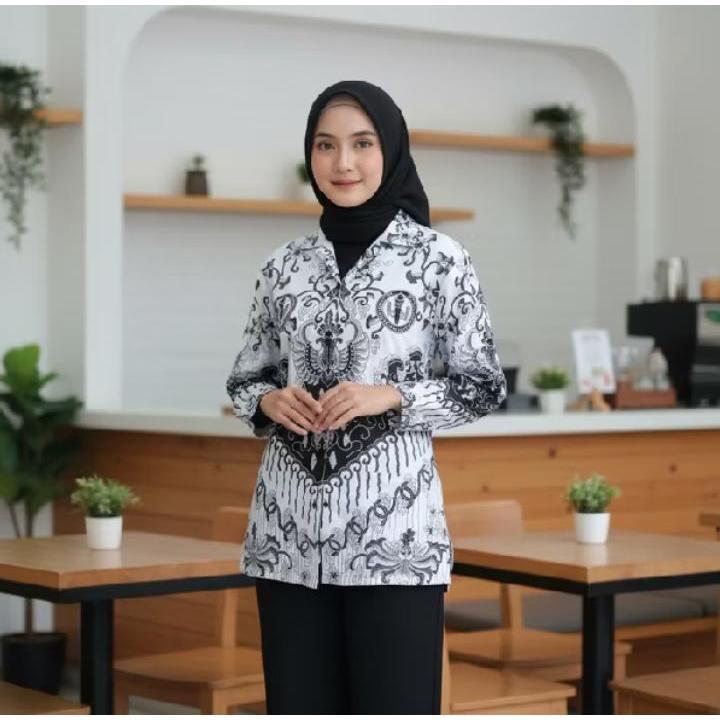 batik pgri motif kusuma bangsa terbaru Batik PGRI pria wanita terbaru lapisan furing bahan bsw atasa