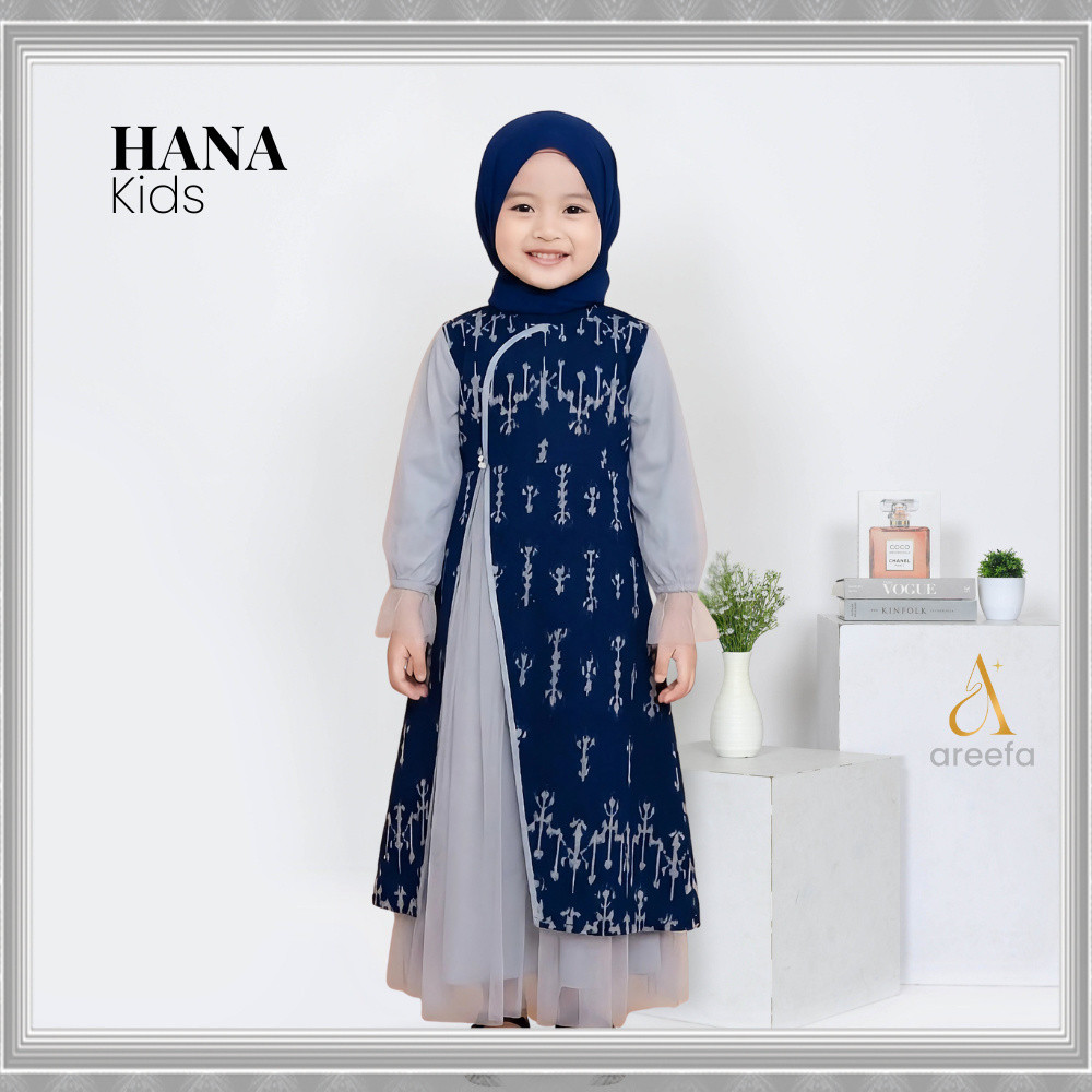 Original Areefa - HANA Dress Gamis Kids Anak Perempuan Tenun Etnik Kombinasi Katun Premium Bayi Bali