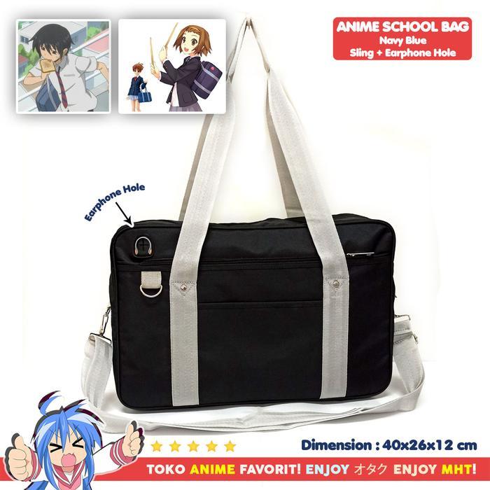 Tas SMA / Sekolah Jepang - Tas Anime - Anime Koukou Bag HQ Japanese School Bag - Hitam, Regular Bag