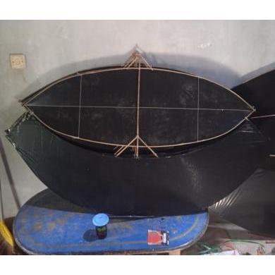 New Bahan layangan udah diserut bersih Layangan Pegon Ceper Full Set 1,m dan 2m dengan Sedaren Siap 