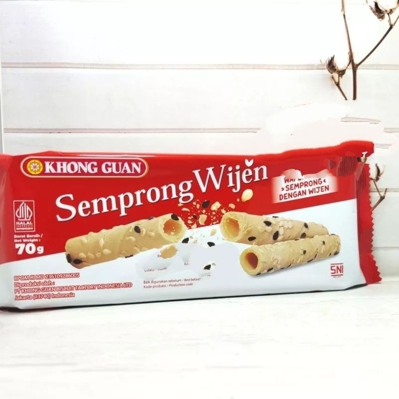 Khongguan semprong Wijen roll wafer Semprong dengan wijen 70 gram- ABH