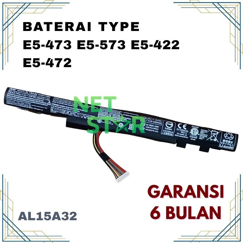 Baterai Acer Aspire ES 14 ES1-420 ES1-420-39RS ES1-421 E5-422G AL15A32 -NS