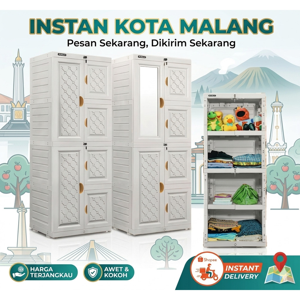 NAPOLLY Lemari Plastik MCAB ION Original Rak Laci Pakaian Anti Rayap