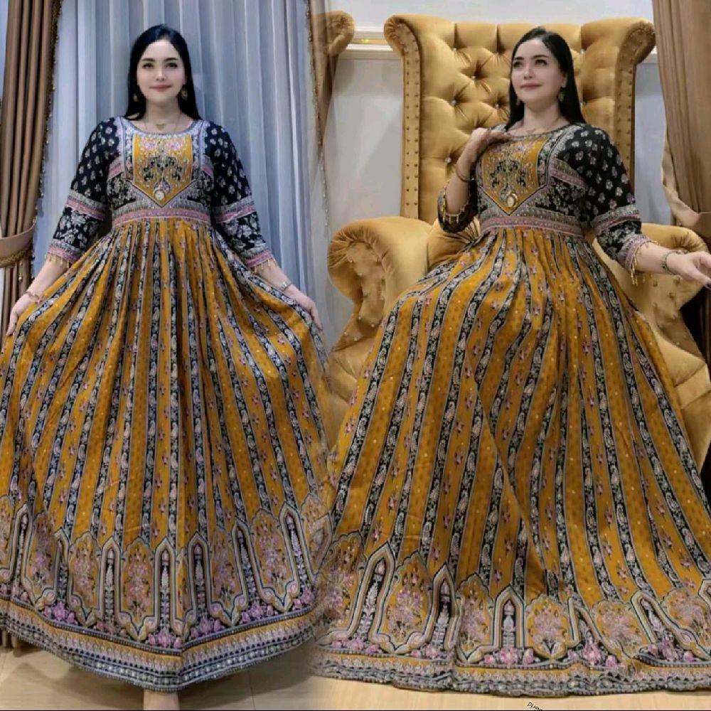 Daster Wanita Gamis Hindi Bedire Rayon Premiyum LD 110 PB 138 Baju Wanita Santai Karet Pinggang