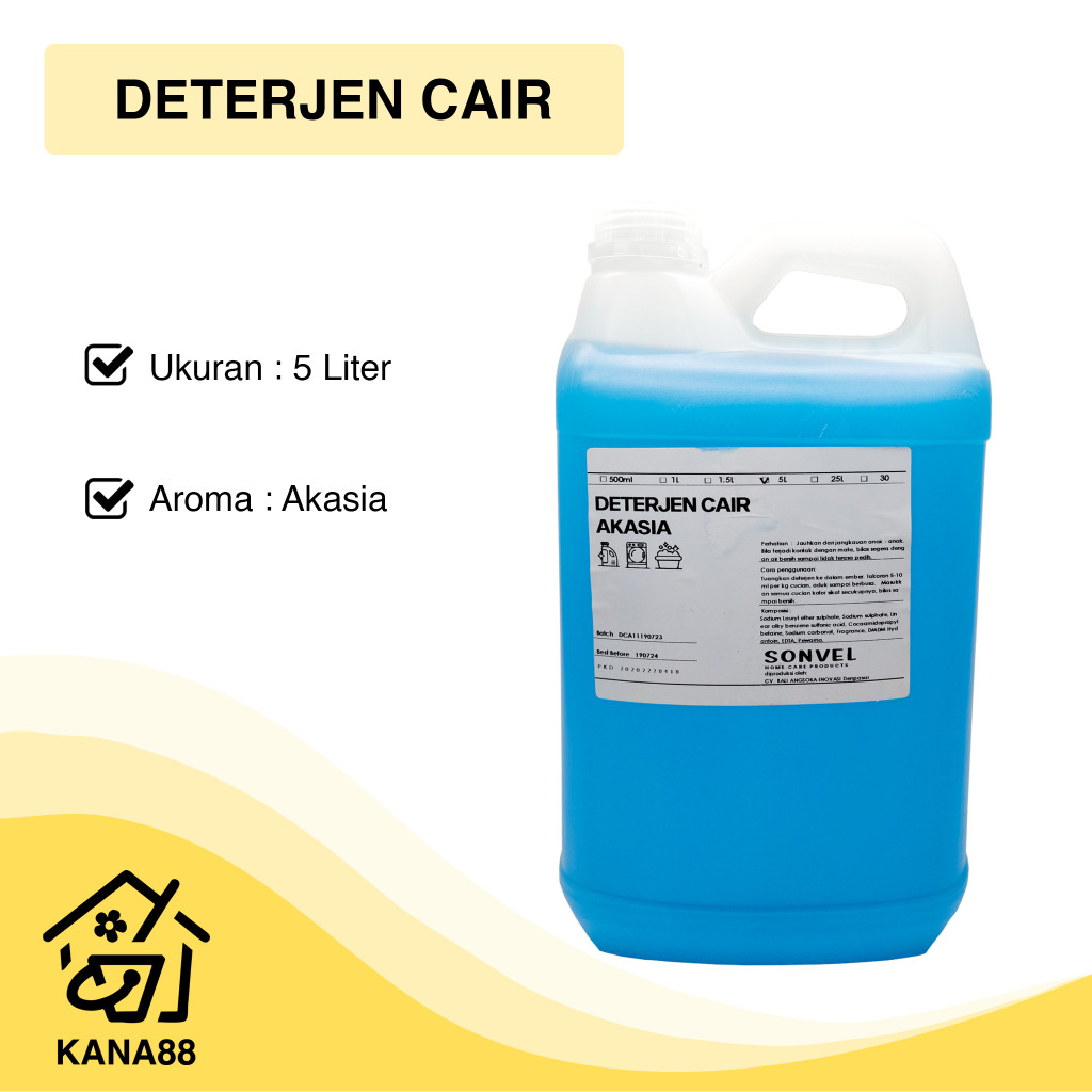 Deterjen Cair Sonvel 5 Liter Aroma Akasia untuk Mesin Cuci dan Manual Kana99