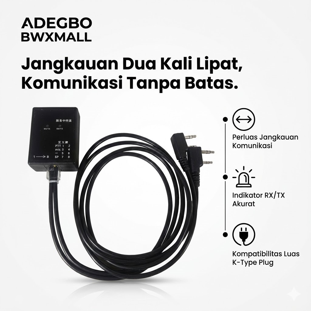 Repeater HT ADEGBO AD-25 Relay Transfer Box Penguat Sinyal Walkie Talkie Handy Talky Perluas Jangkau