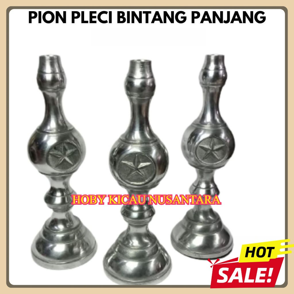 PION PLECI BINTANG PANJANG CROM SILVER PION SANGKAR BURUNG