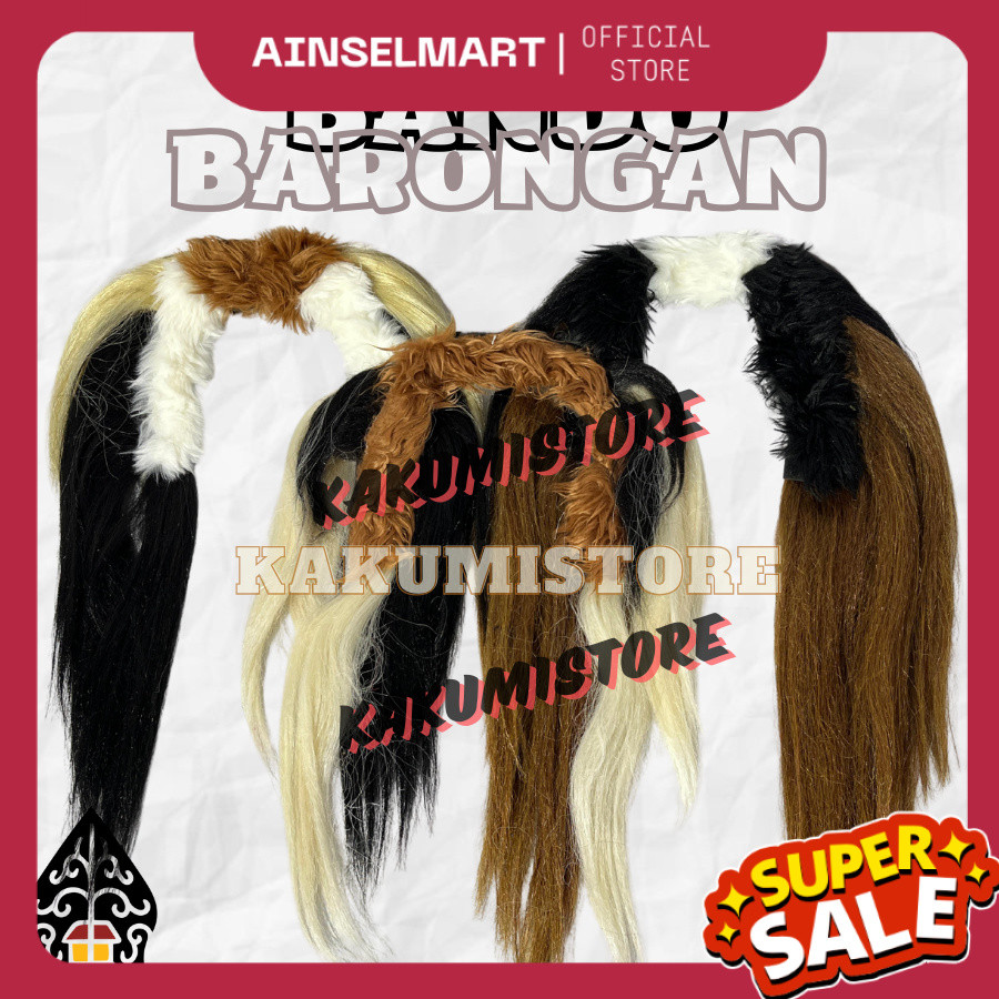 Bando Barongan Rambut Sintetis Rambut Barongan Pentas BR