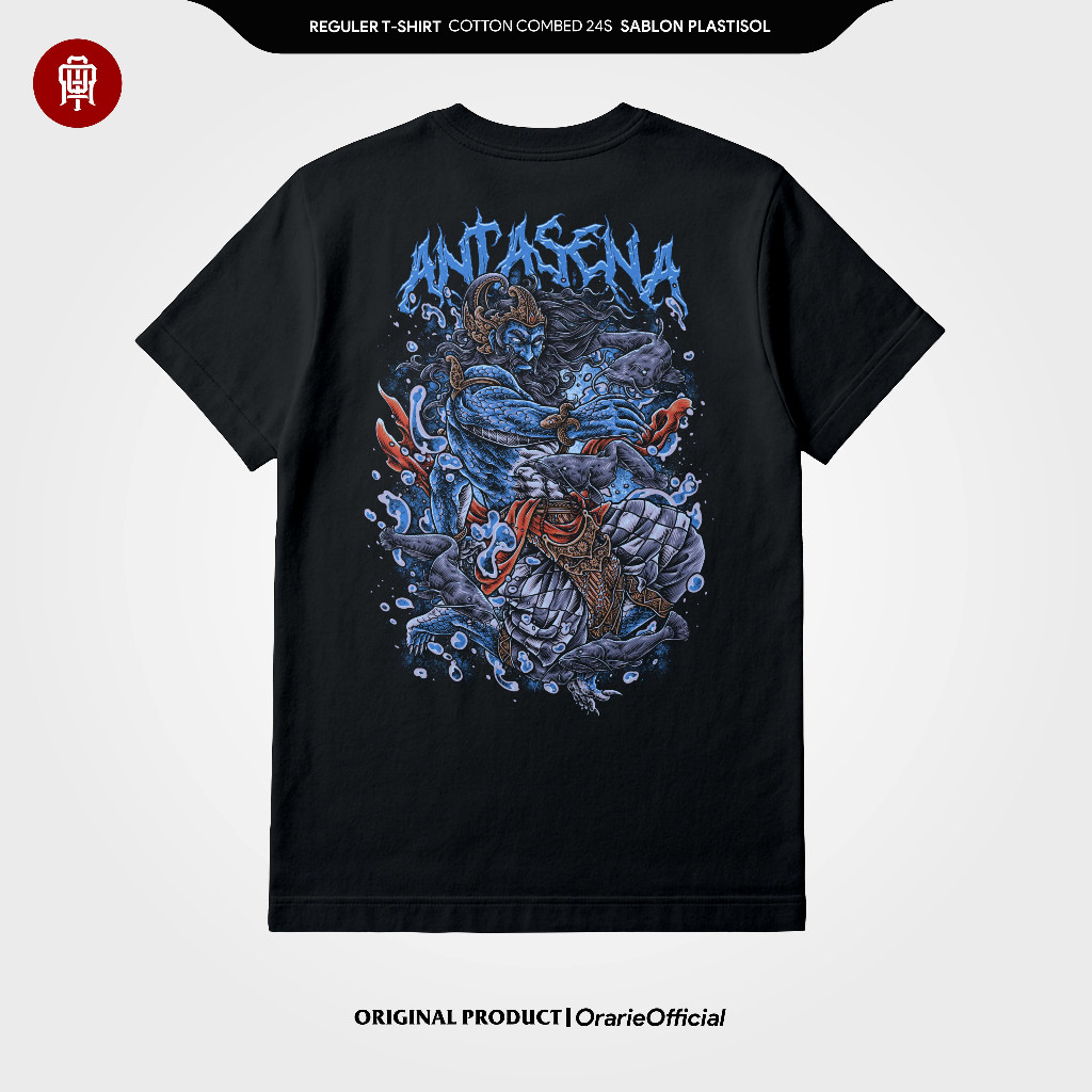 Orarie-Kaos Antasena Baju Distro Pria dan Wanita Sablon Plastisol Gratis Stiker dan Keychain T-shirt