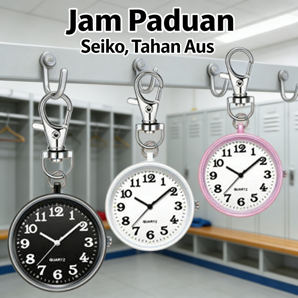 Dapat digunakan Jam kuarsa transparan baru Gantungan kunci perawat Jam saku gantungan kunci perawat 
