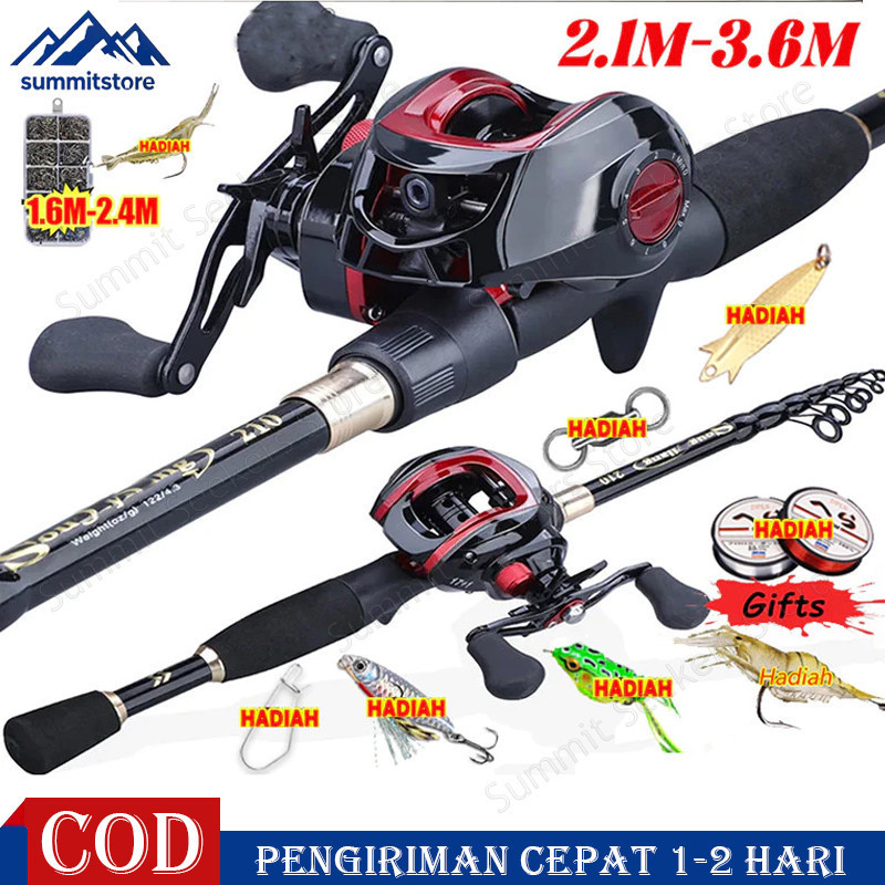 1.6M-2.4M Joran Pancing Kombo Fishing Set Joran Pancing Set Pancing 1 Set Lengkap Kuat/ Joran Pancin
