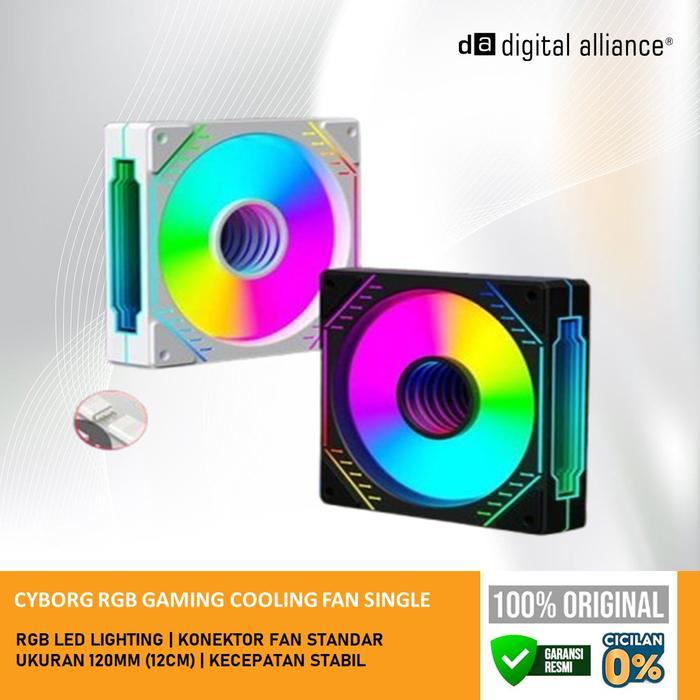 CYBORG RGB GAMING COOLING FAN 12CM SINGLE BLACK