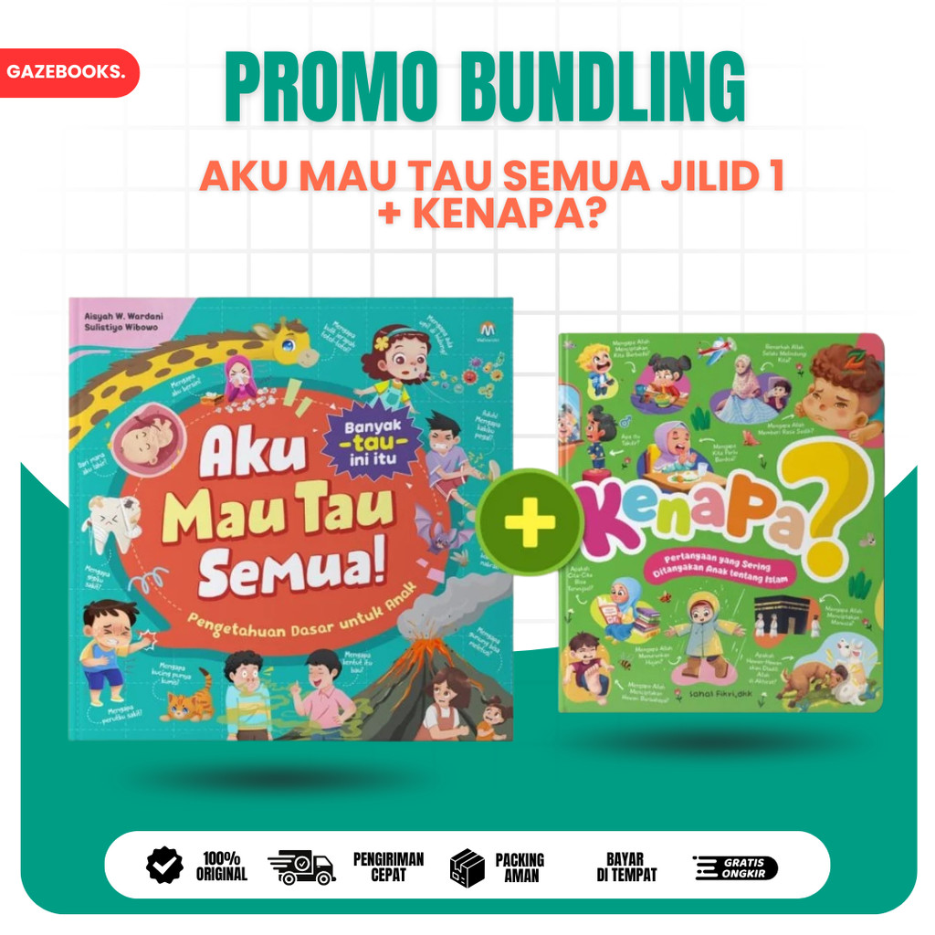 Paket Cerdas Islami (Buku Kenapa ? Pertanyaan Tentang Islam + Aku Mau Tau Semua Jilid 1 ) Bundling -