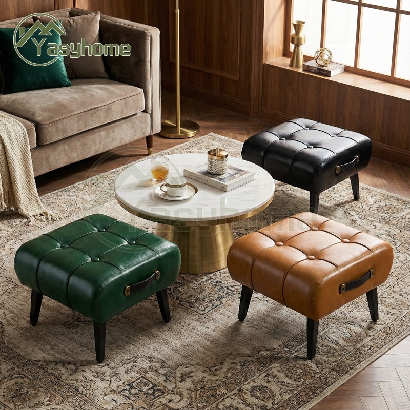 Kursi Stool Sofa Minimalis / Bangku Kulit / Kotak Bangku Sofa Kursi Minimalis / Sofa Kaki Besi / Sof