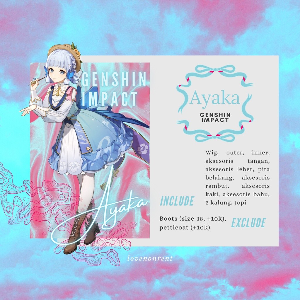 FURIBOMBA Genshin Impact Kamisato Ayaka New Skin Springbloom Missive Costume Cosplay Rental Fullset 