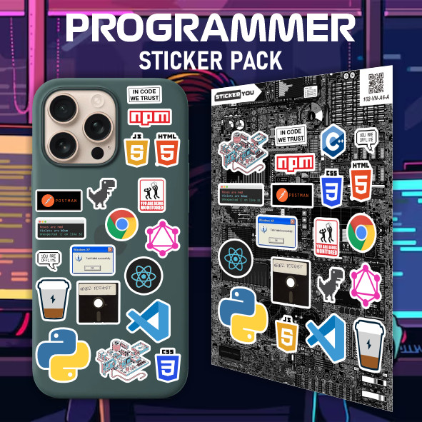 Sticker 20pcs Sticker PROGRAMMER Sticker Tumbler | Vinyl Laminasi Waterproof