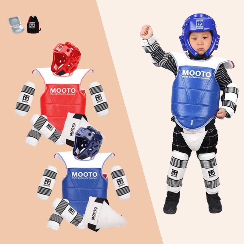 Set Perlengkapan Taekwondo Anak 5 Pcs Body Protector Taekwondo Pelindung Badan Latihan Taekwondo