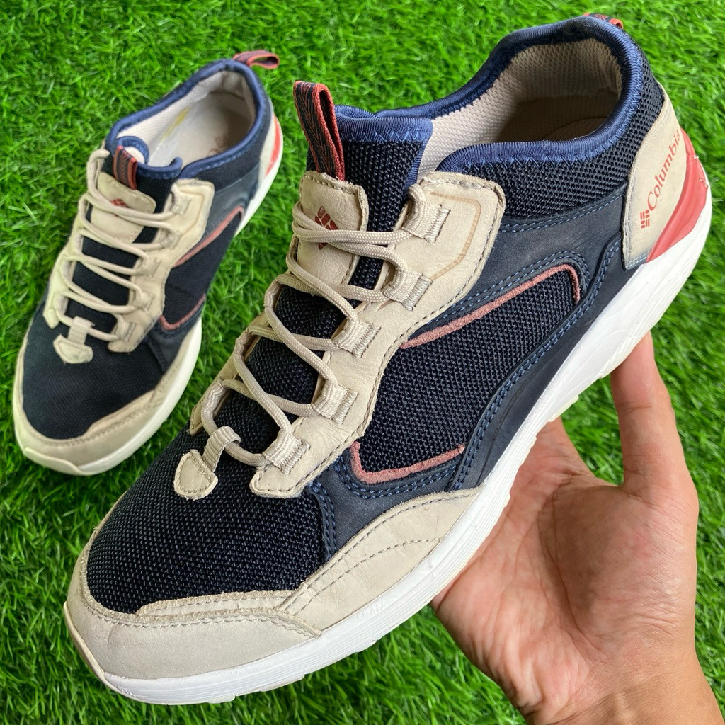Sepatu Columbia Pivot Low Grey Leather Blue mesh ukuran 41