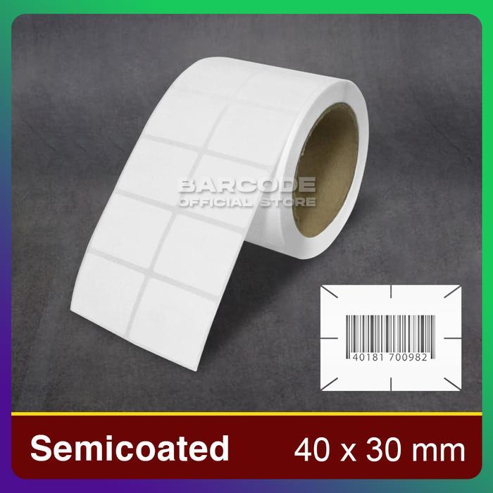 Label Stiker Cacah Semicoated 40x30mm / 40x30 / 40 x 30 mm Core Besar