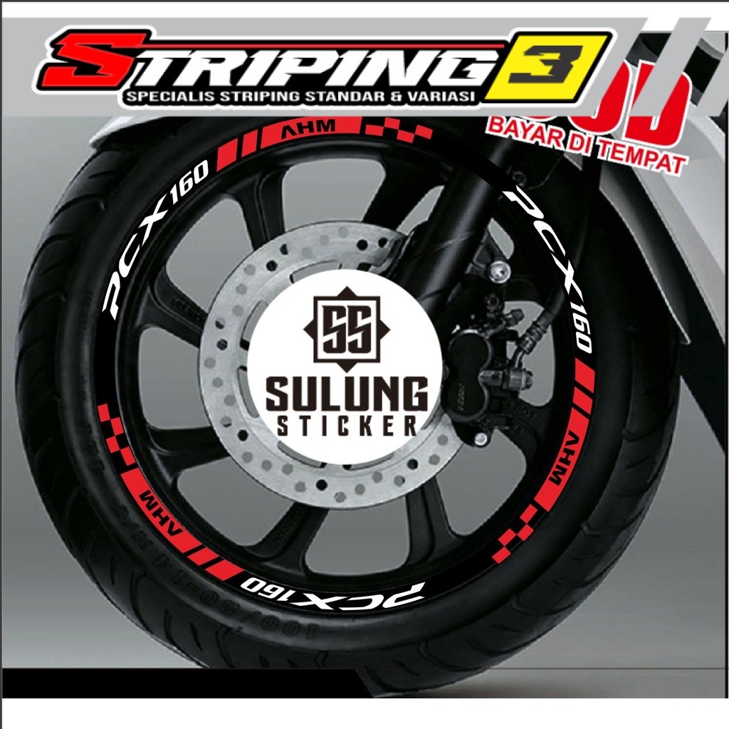 Stiker Pelek Motor Honda PCX 160 Aksesoris Variasi List Velg Termurah