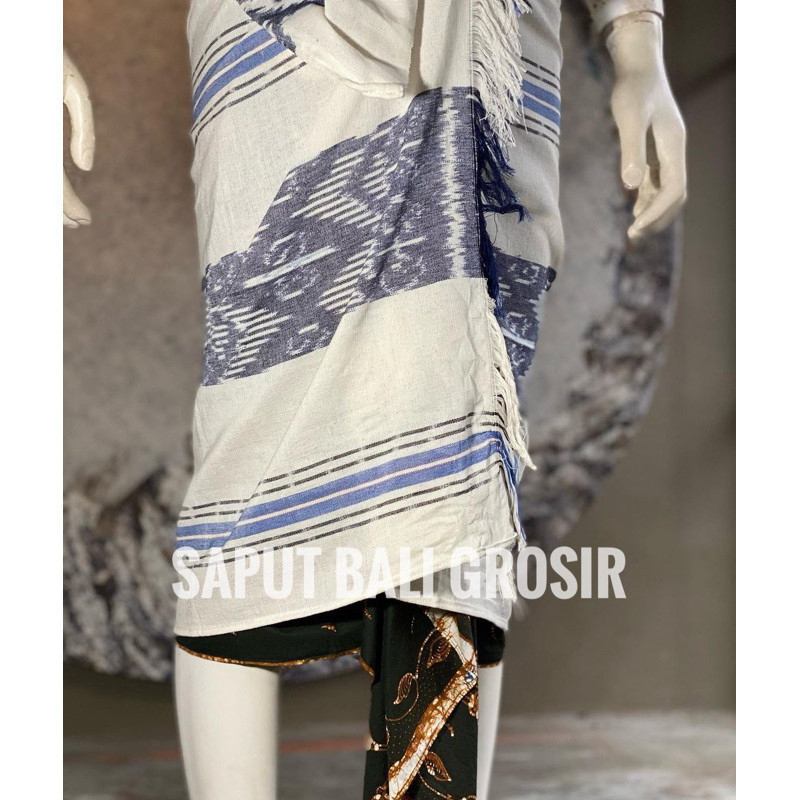 Saput Bali Grosir Pria Terbaru - Tenun Blanket - Udeng Endek Kuning Poleng - Ungu - Merah - Coklat A