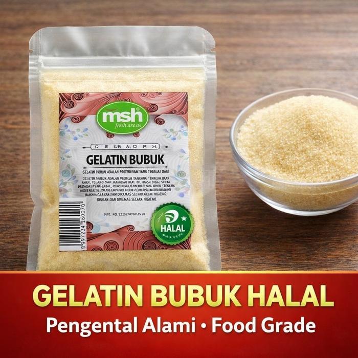 Gelatin Bubuk , Gelatin Sapi Bubuk , Gelatin Bubuk Halal , Gelatin Bubuk Asli - KEMASAN PACK