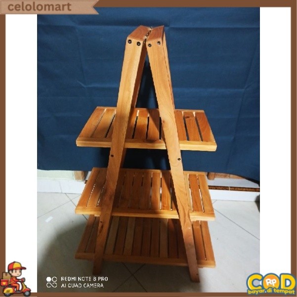 TERBARU Rak Lipat Rak Susun Lipat Rak Bunga Rak Hiasan Rumah Rak Camping Kayu CLM