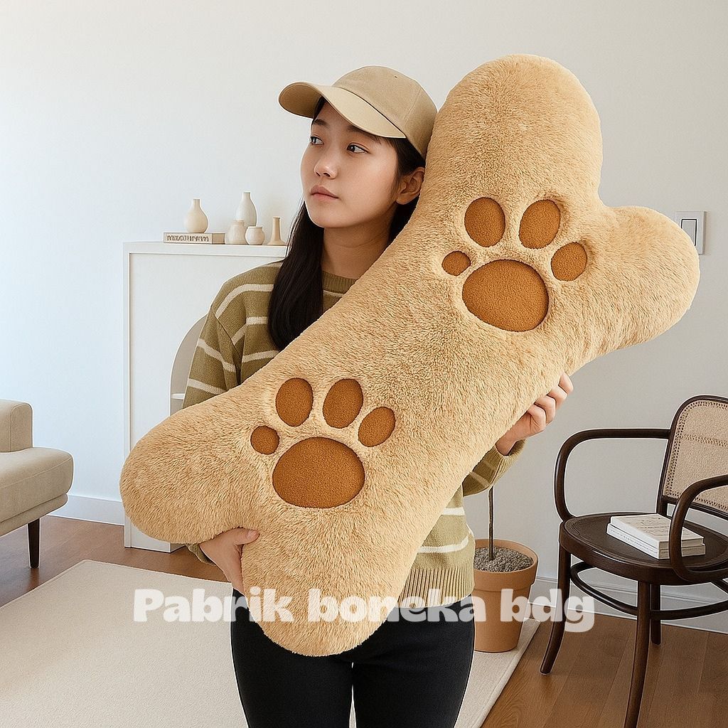 (Efi.Lawrenz) Bantal Sofa / Bantal Santai Karakter Tulang Anjing / Dog Jumbo Bulu Halus Lembut Bordi