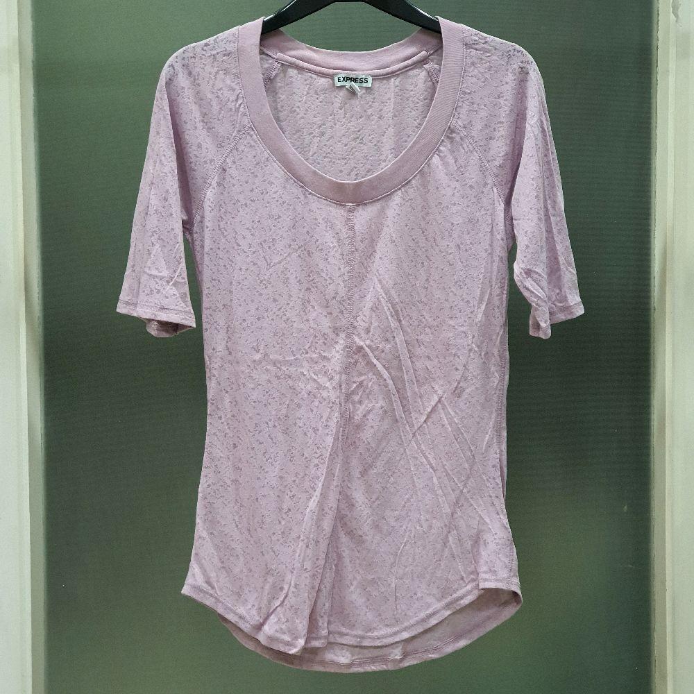 X baju wanita atasan kaos cewek express ungu muda lavender preloved seken Polos Katun Dewasa