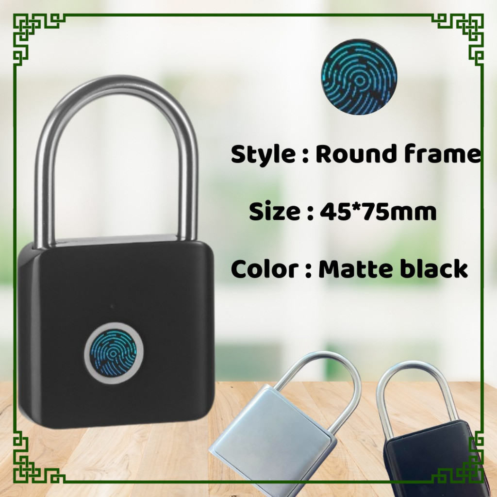 Gembok pagar anti maling gembok sidik jari tanpa kunci Smart Fingerprint Padlock Security kunci pint
