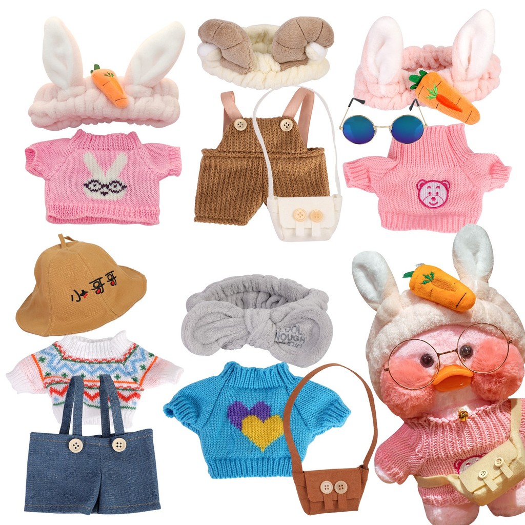 Kawaii Clothes for Lafanfan Duck Accessories Lalafanfan Clothes 30cm Stuffed Duck Glasses 20cm Plush