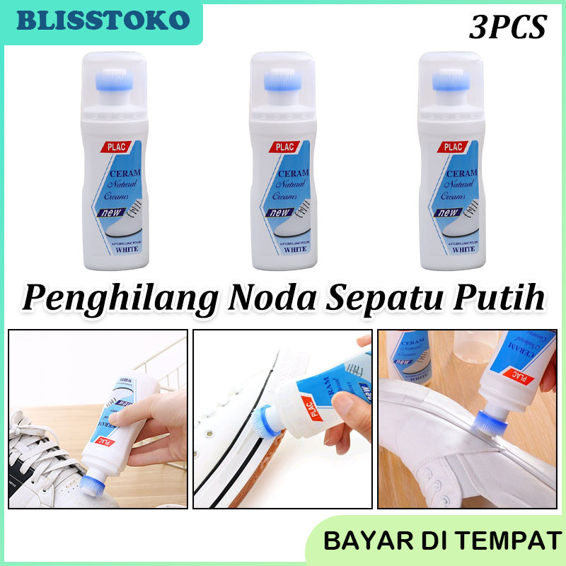 3Pcs Pembersih Pemutih Sepatu / Cream Pemutih Ajaib / Semir Sepatu Putih / Untuk Sneakers & Sepatu K