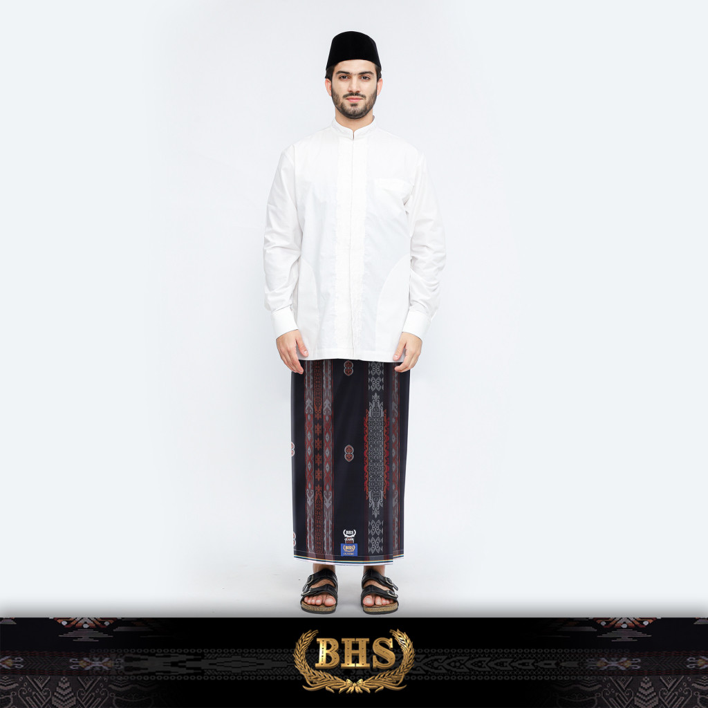 Sarung BHS Classic Gold Motif C48 JGB Hitam Merah 02
