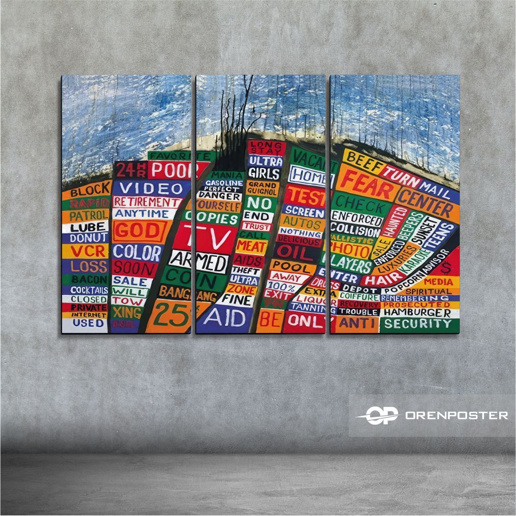 Hiasan dinding Set 60x40 band nirvana, tupac bob marley the beatles radiohead vintage musik pajangan