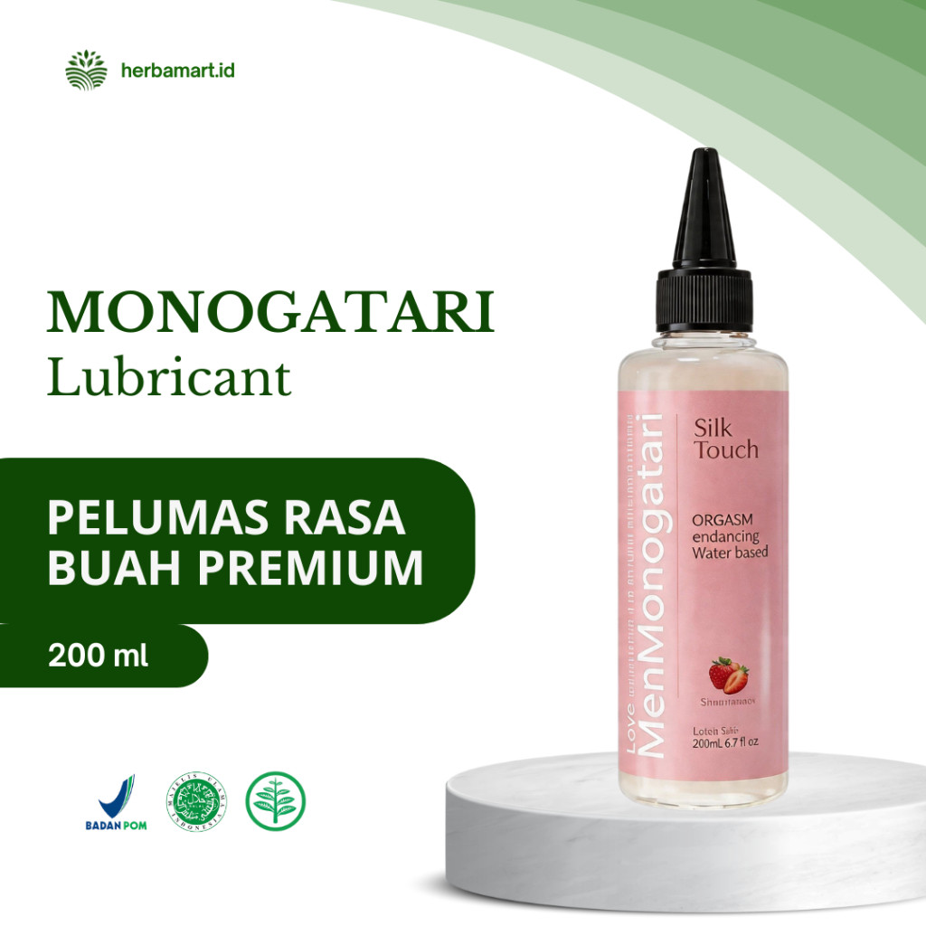 PAYDAY SALE !!! MONOGATARI Strawberry Pelumas Gel Pria & Wanita 200ml Bottle - Lubricant Water Based