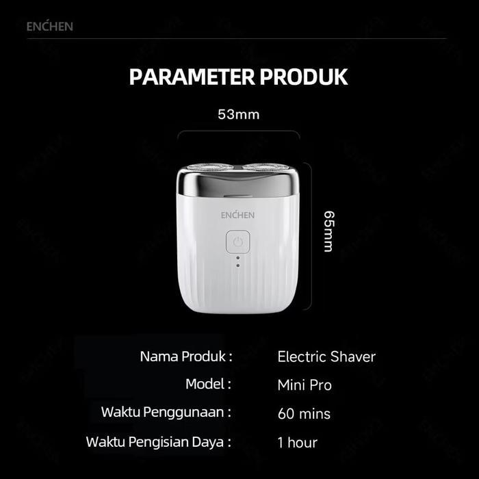 ENCHEN Mini Pro White Elektrik Shaver Mini Alat Cukur Jenggot Waterproof - ENCHEN MINI PRO