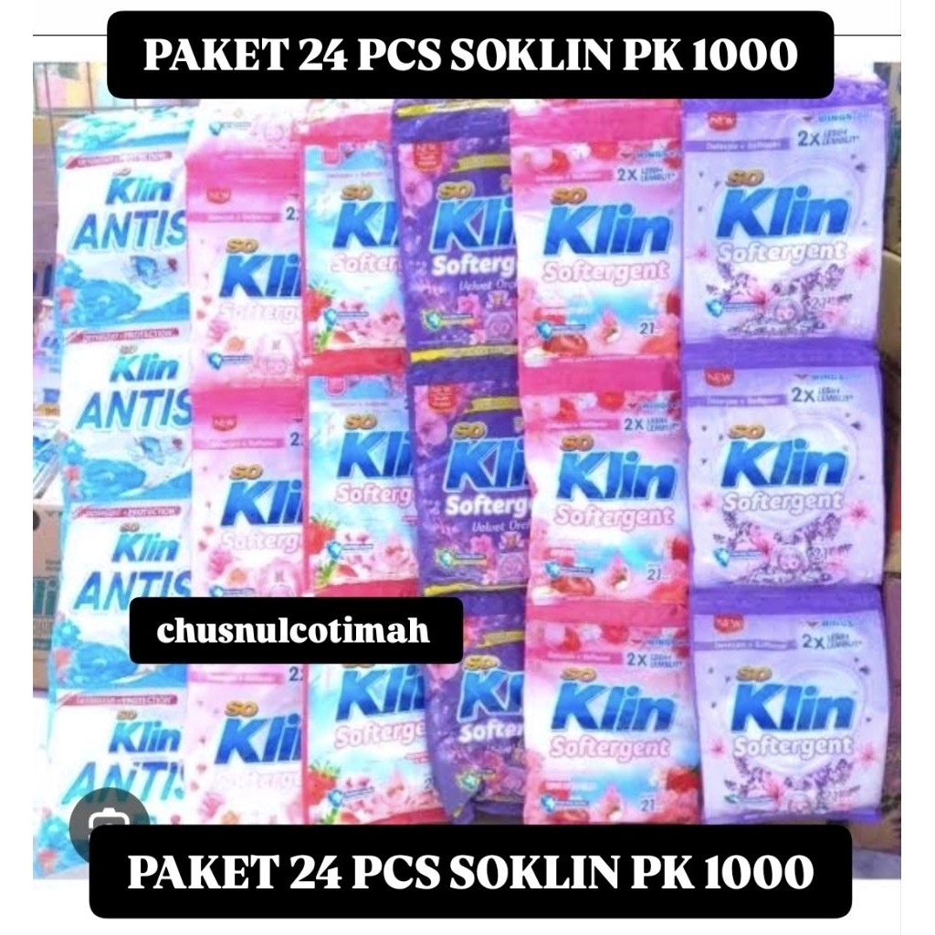 [24PCS] Soklin PK 1000an paket 24 pcs atau 4 renceng | Soklin bubuk PK 1000an 4 renceng