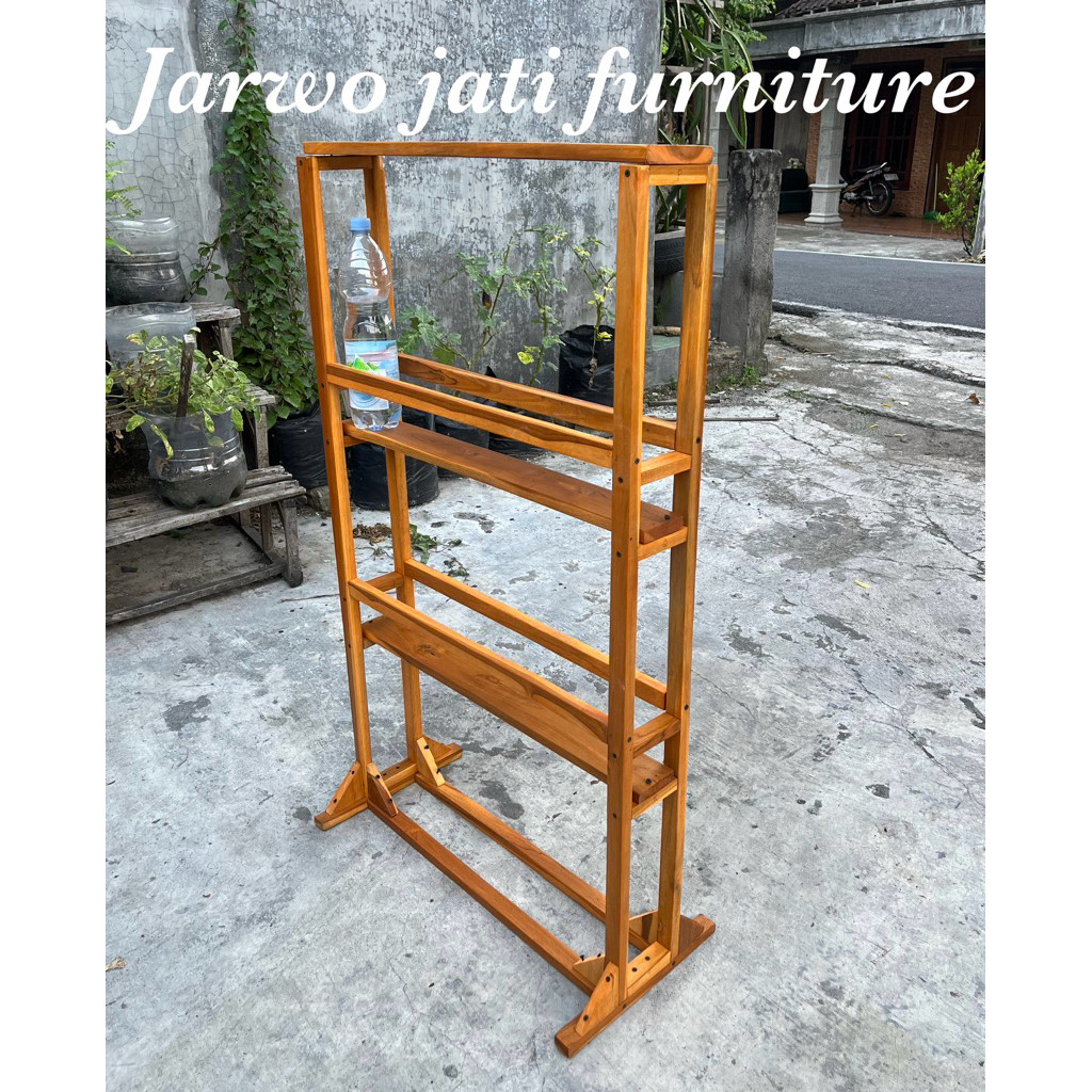 Rak bensin warung / toko/ rak bensin eceran bahan kayu jati kayu