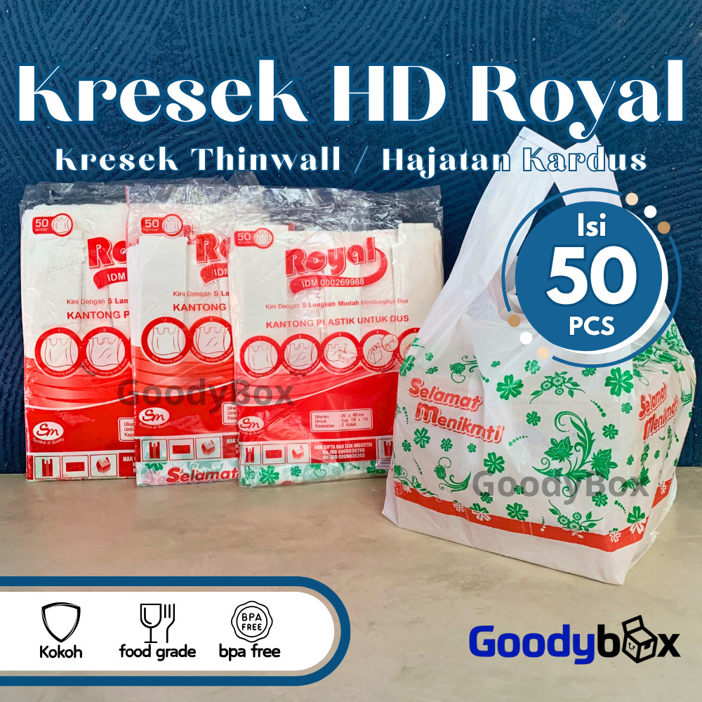 Goodybox - Kantong Plastik Kresek Hd Royal Selamat Menikmati / Kresek Hajatan Thinwall Marangan