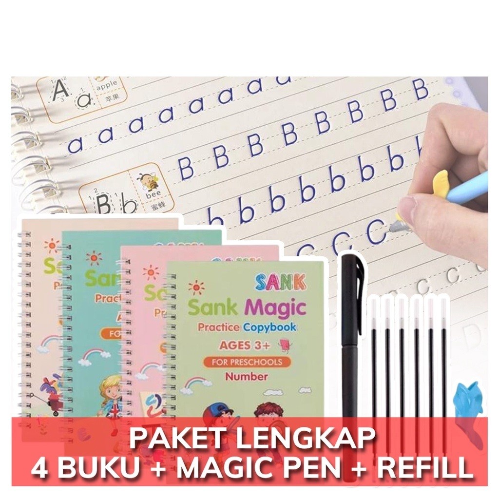 SACA Buku Ajaib Belajar Menulis Anak / Latihan Menghitung Menggambar Tulis Huruf Dan Angka / Sank Ma