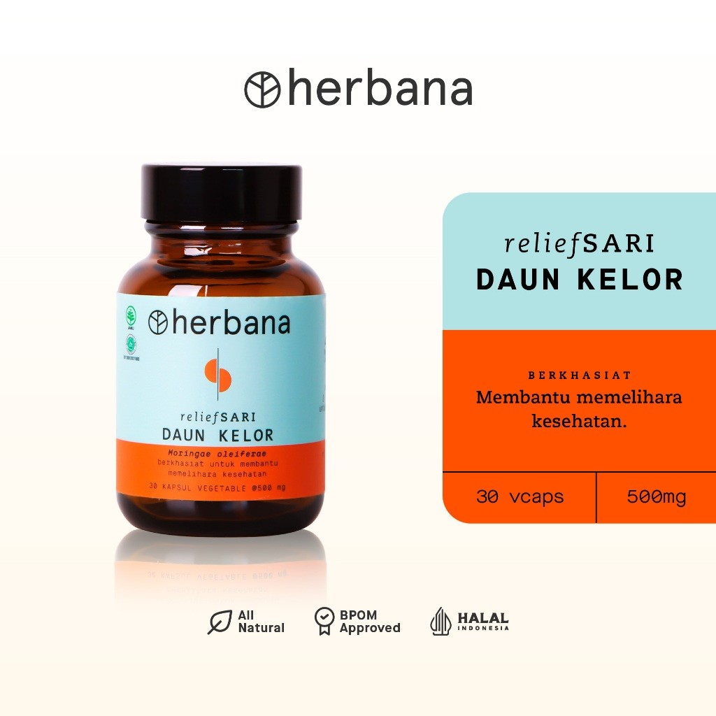 Herbana Relief Sari Daun Kelor Morinaga 30 Kapsul | Multivitamin Menjaga Kesehatan