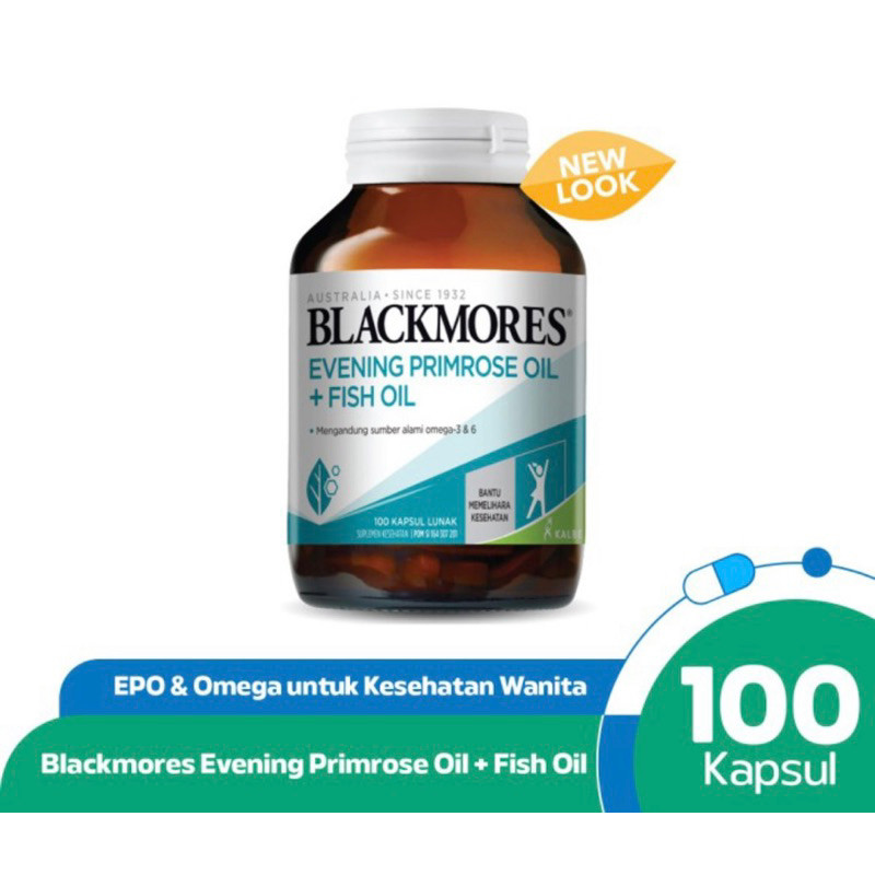 Blackmores evening primrose oil + fish oil isi 100 tablet ( mengatasi gejala PMS dan menopause )