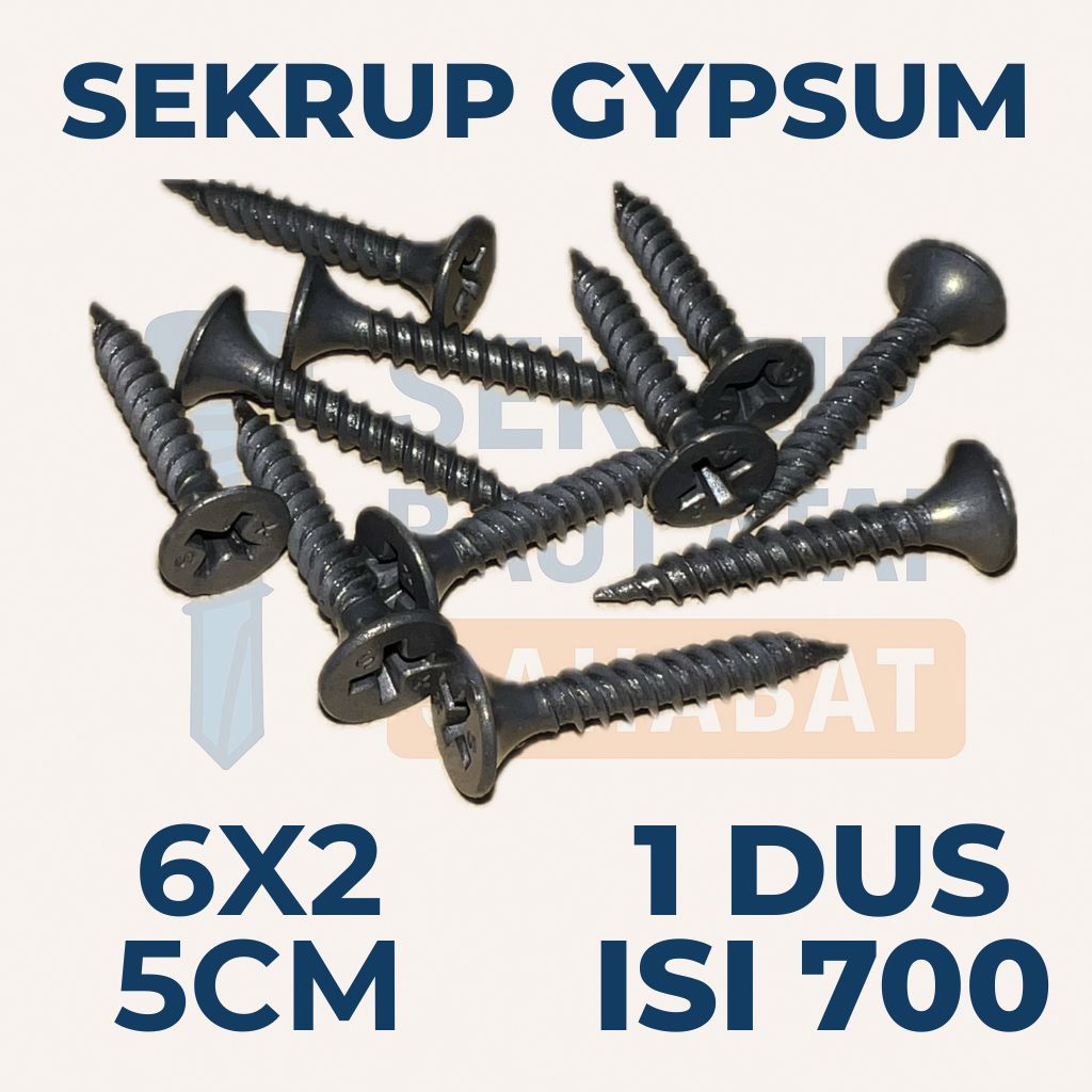 SEKRUP GYPSUM 5CM 6X2 (ISI 700 PCS) - Sekrup Plafon / Sekrup Holo / Sekrup Hollow / Sekrup Rangka / 