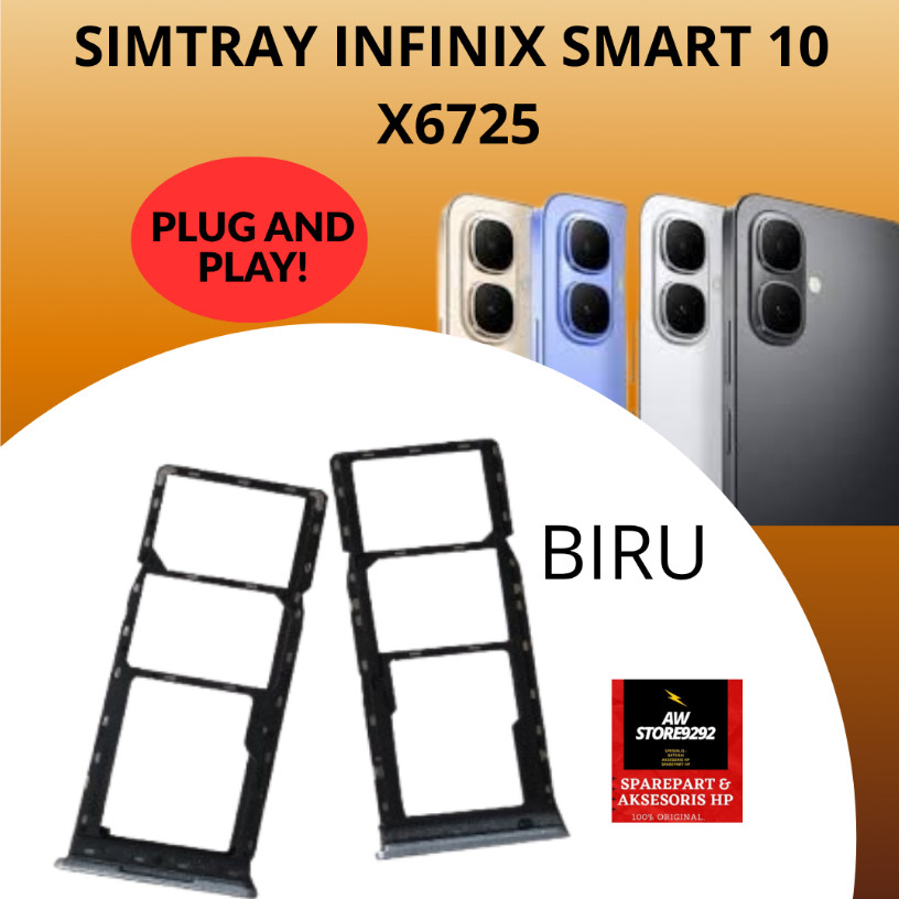 [MS] Sim Tray Infinix X6725 - Smart 10 - Sim Lock - Tempat Kartu Sim - Slot Sim Card Simtray Simlock
