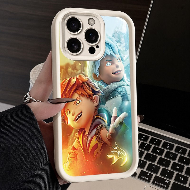 Casing Cocok Anak-Anak Dengan Kekuatan Api Dan Es Untuk OPPO A38 A78 A15-17 A3S A9 A53-58 A7 A74 A36