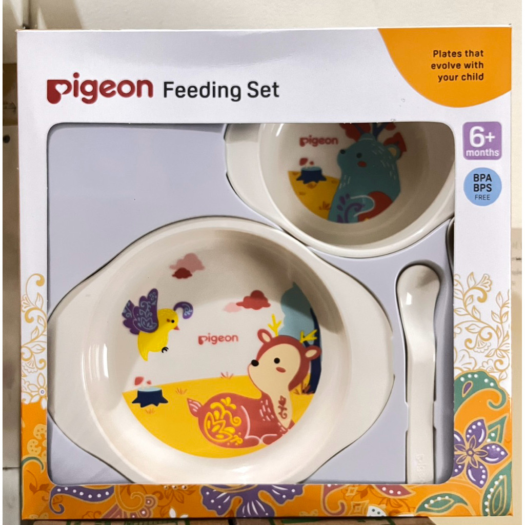 PIGEON FEEDING SET ALAT MAKAN BAYI 4in1  /  TEMPAT MAKAN BAYI AMAN BPA BPS FREE