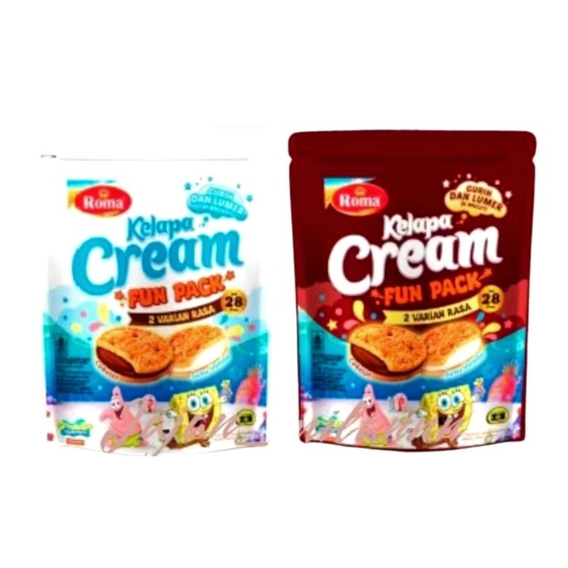 Roma kelapa cream  FUN PACK coklat / vanila POUCH 278 gram- ABH