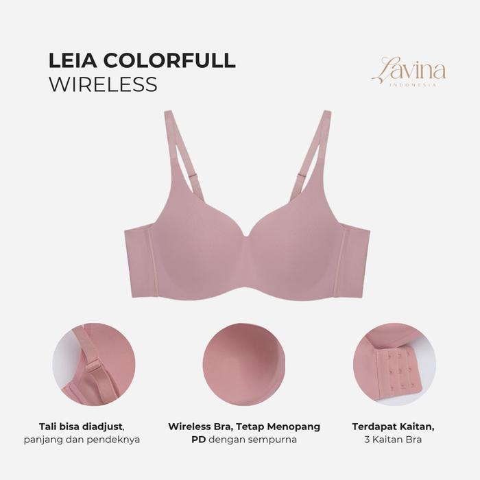 Lavina Ladies Bra Tanpa Kawat Leia Wireless Bra Jumbo Seamless Full Cover Size 32-42 Cup D-E - GREEN